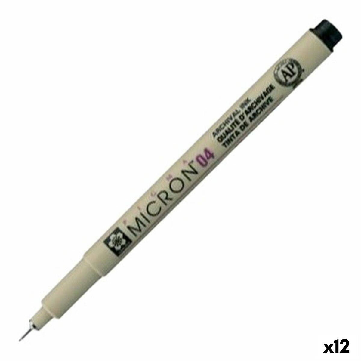 Rotuladores Talens Sakura PIGMA MICRON 04 Negro (12 Unidades)