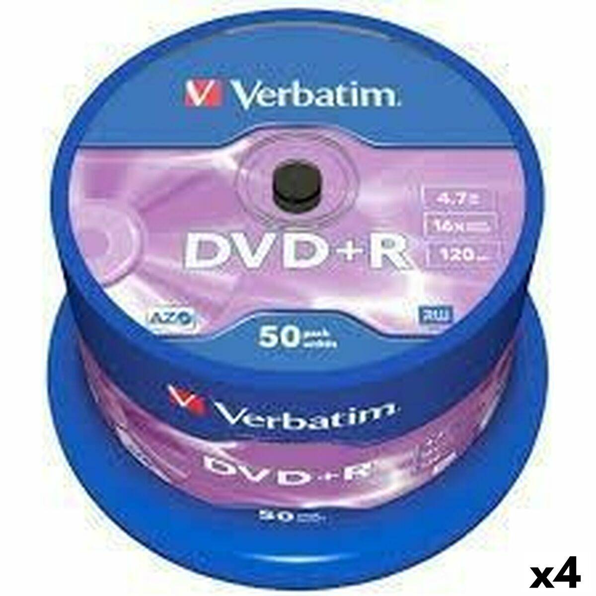DVD+R Verbatim 4,7 GB 16x 50 Piezas (4 Unidades)