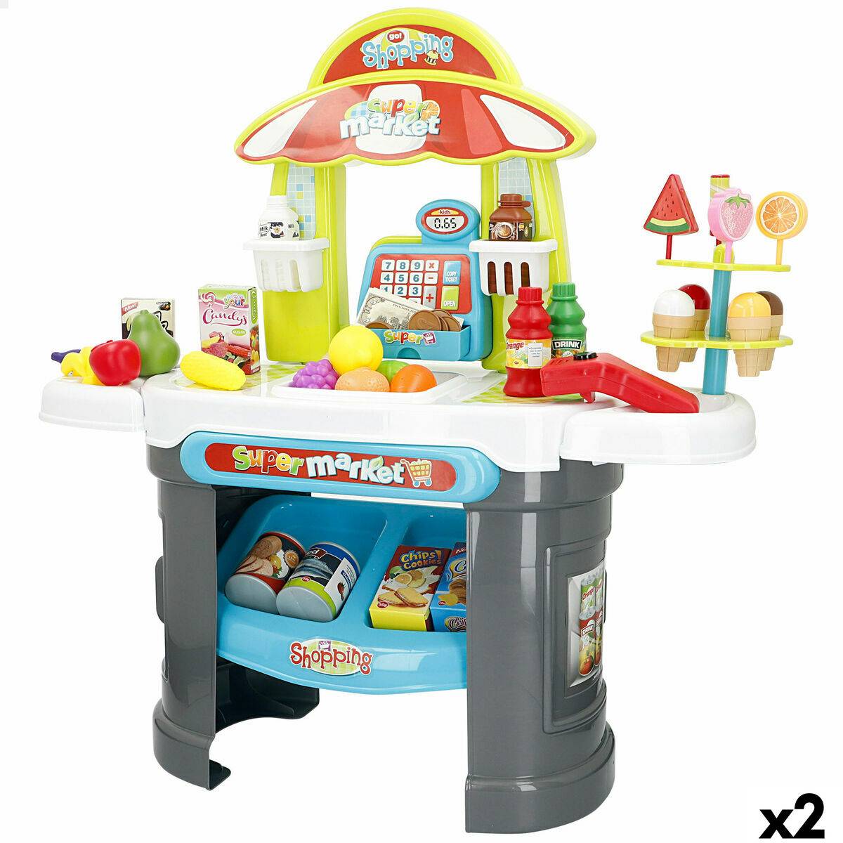 Supermercado de Juguete 66 x 68 x 25 cm 2 Unidades