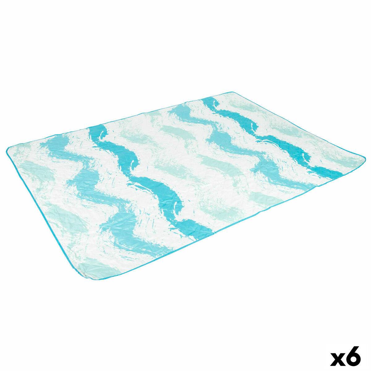Toalla de Playa Aktive PEVA 200 x 1 x 150 cm (6 Unidades)