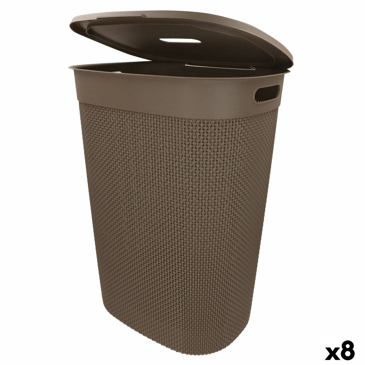 Cesto para la Ropa Curver Marrón Plástico 55 L 44 x 61 x 35 cm (8 Unidades)