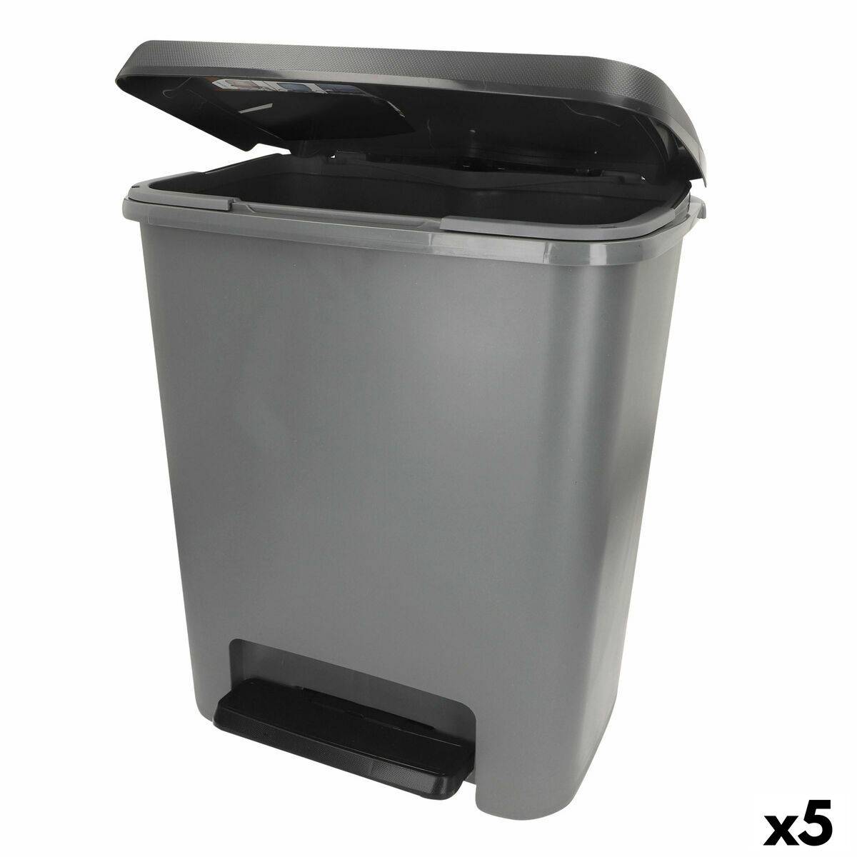 Cubo de basura Curver Gris oscuro Plástico 25 L (5 Unidades)