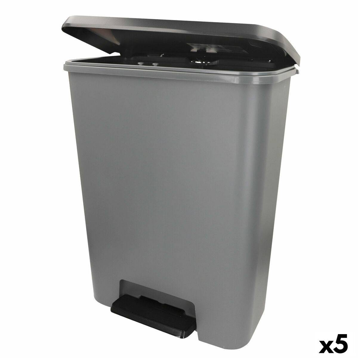 Cubo de basura Curver Gris oscuro Plástico 50 L (5 Unidades)