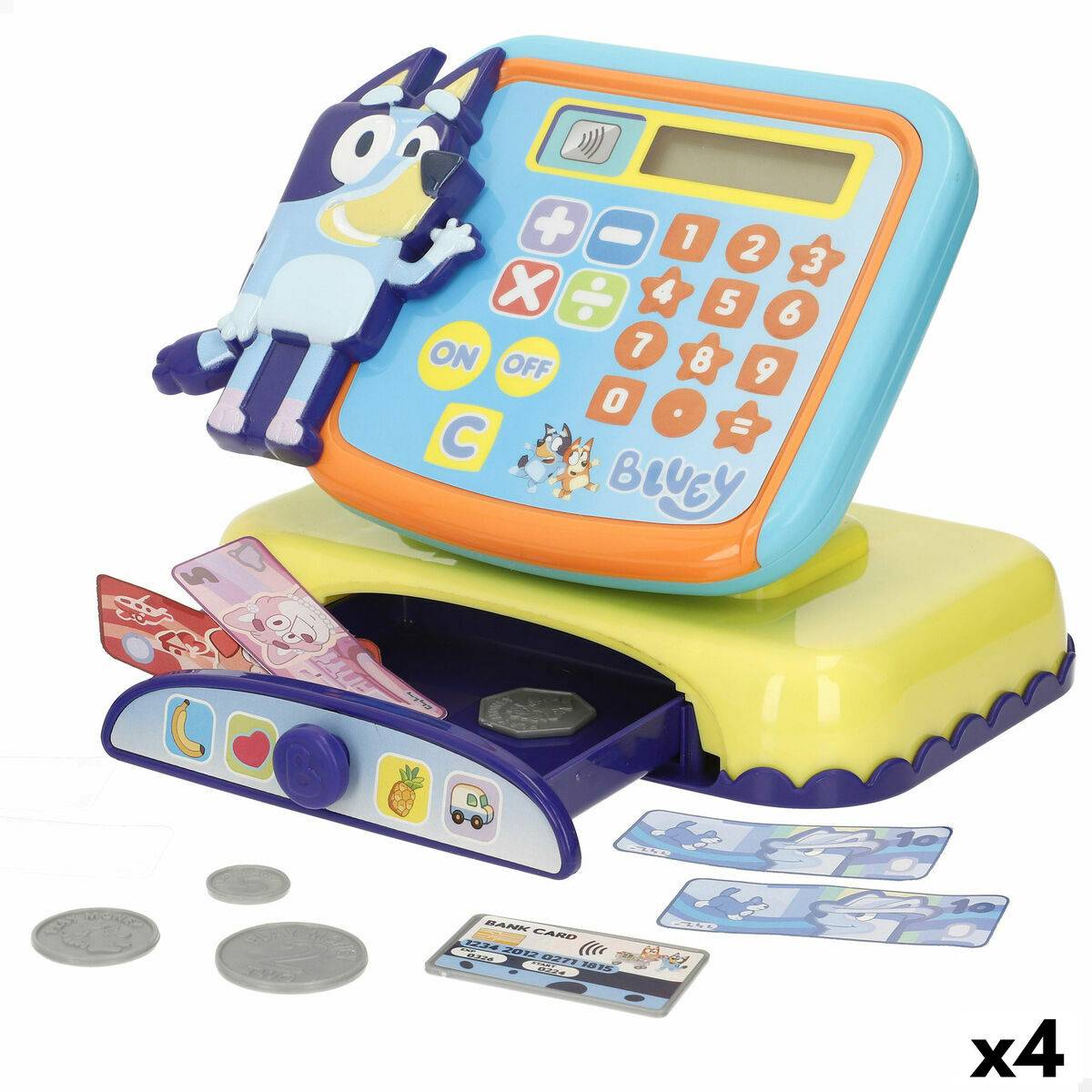 Caja Registradora de Juguete Bluey 19 x 15 x 13 cm (4 Unidades)