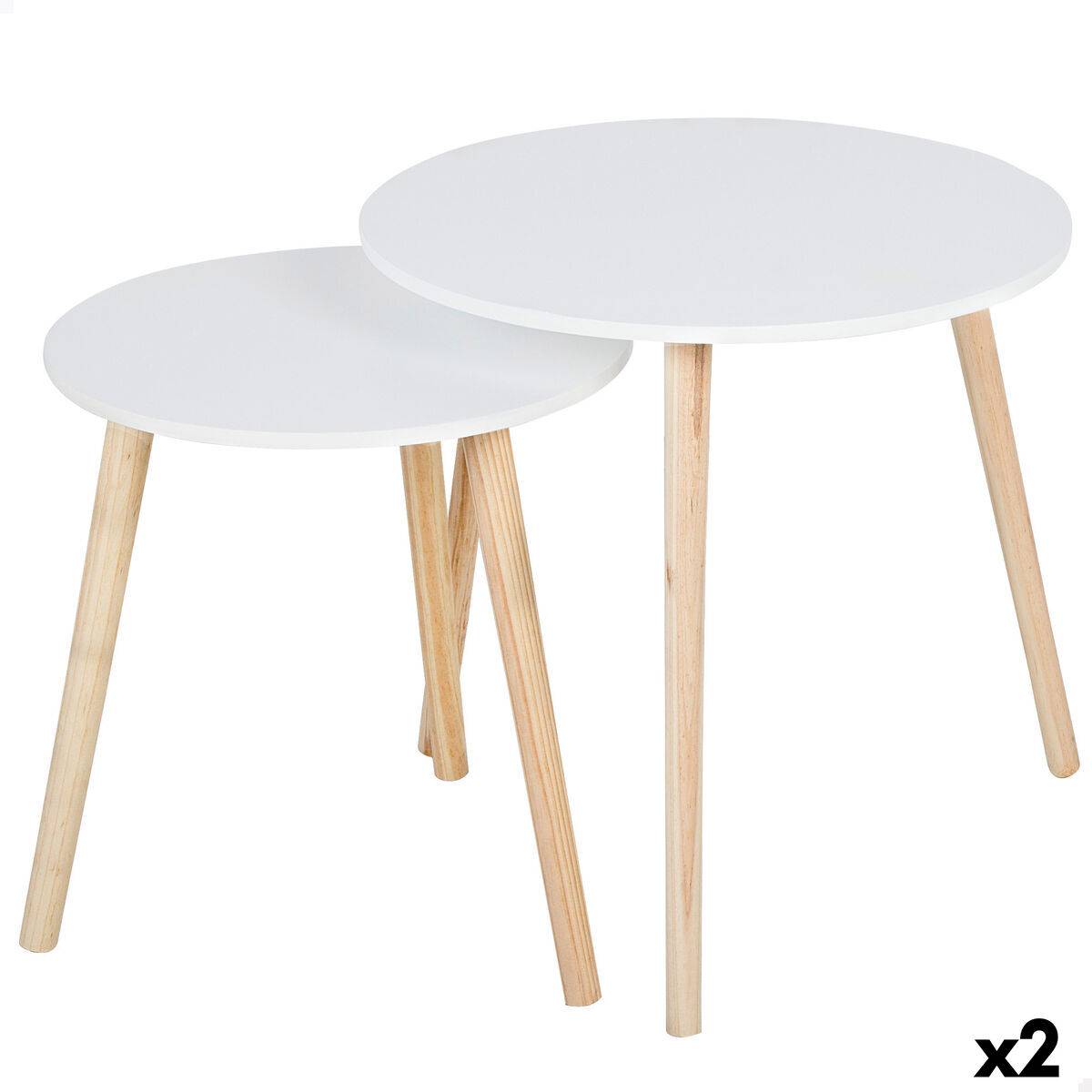 Juego de 2 mesas Max Home Blanco 50 x 50 x 50 cm (2 Unidades)