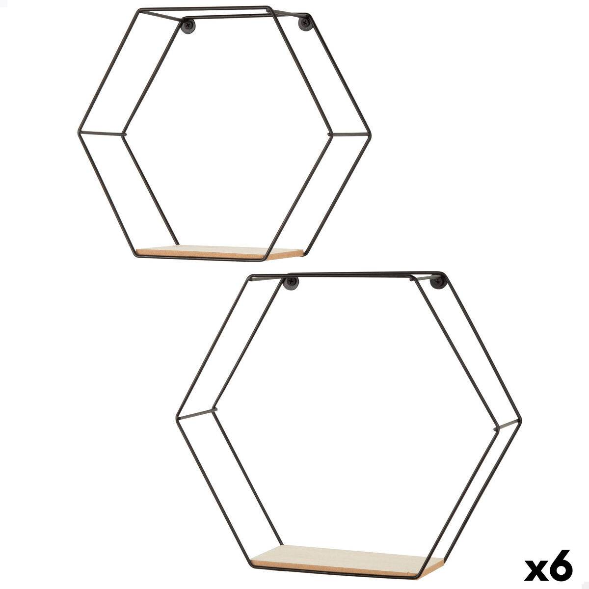 Estantería Max Home Hierro Madera MDF 29 X 26 X 10 CM (6 Unidades)