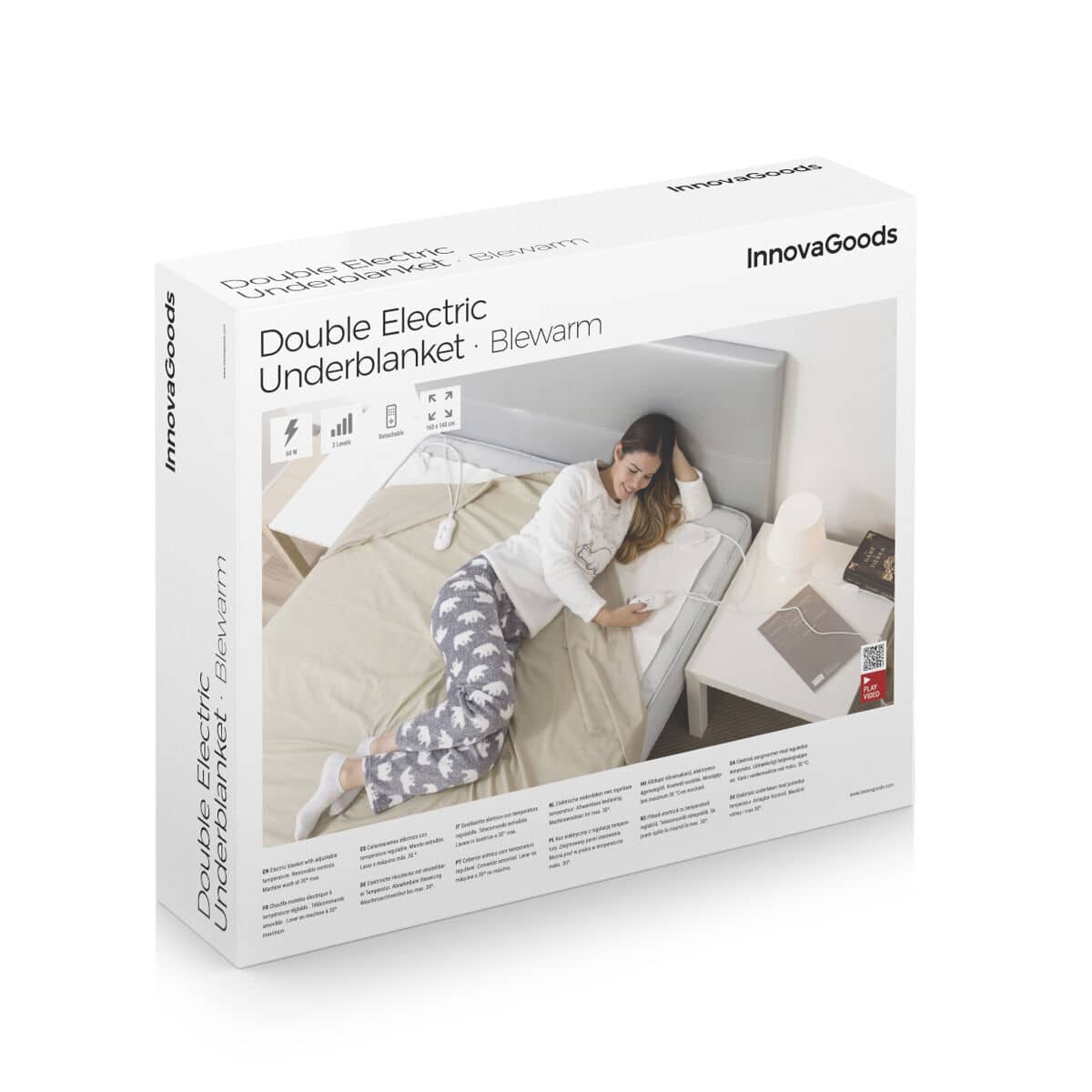 Calientacamas Eléctrico Doble InnovaGoods 60+60 W 140 x 160 cm Blanco (Reacondicionado A)