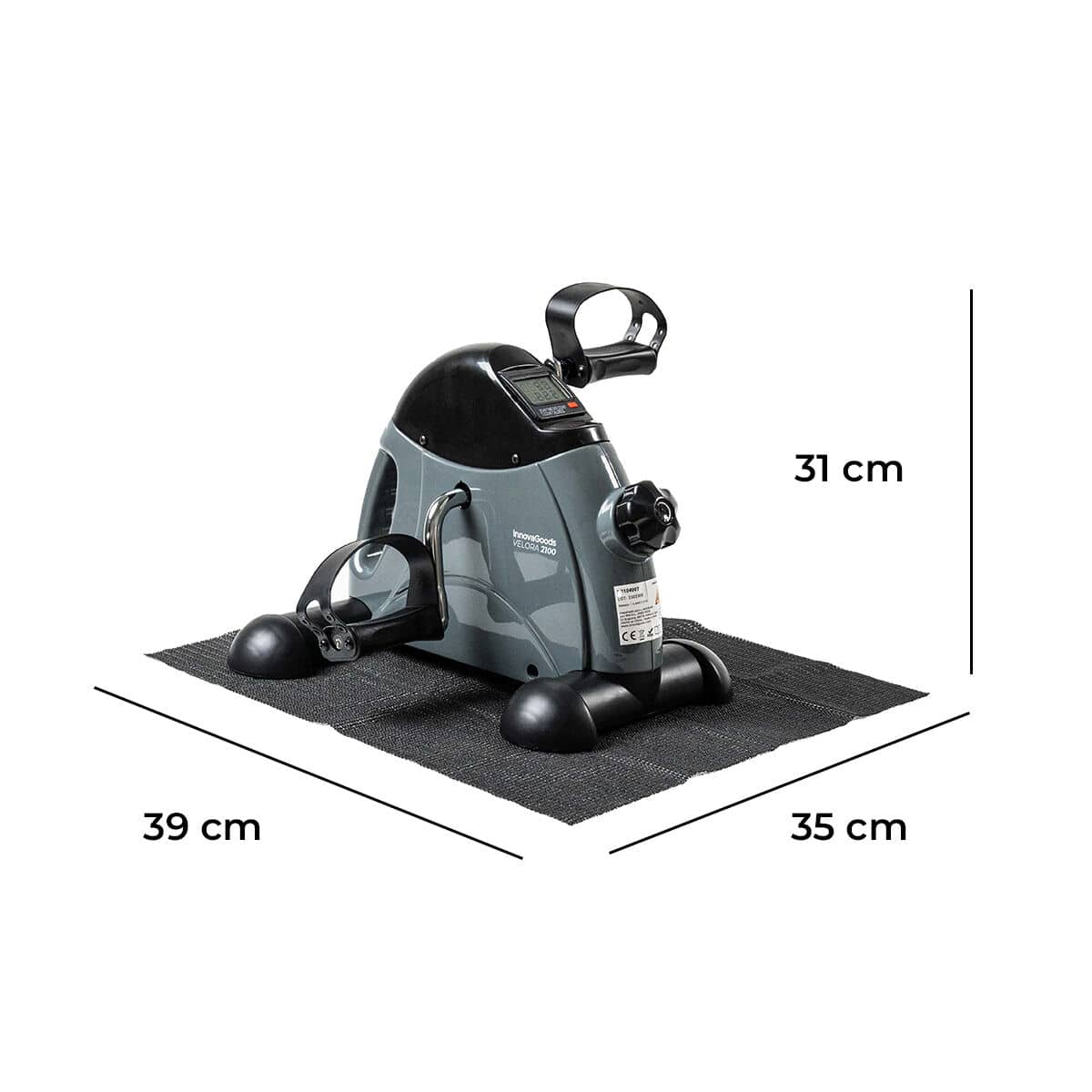 Pedaleador Estático para Piernas y Brazos con Esterilla Velora 2100 InnovaGoods