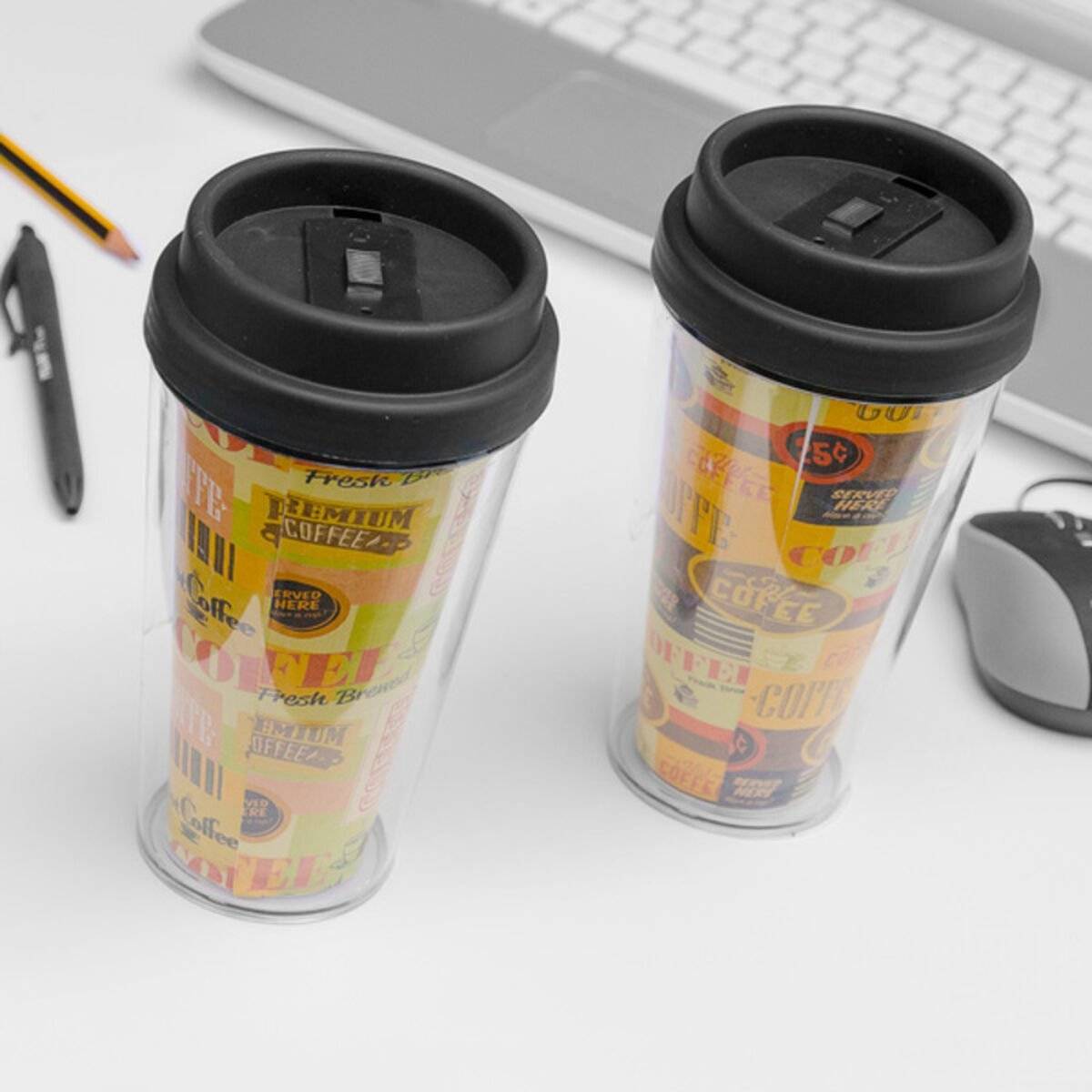 Vaso con Tapa Plástico 300 ml 2