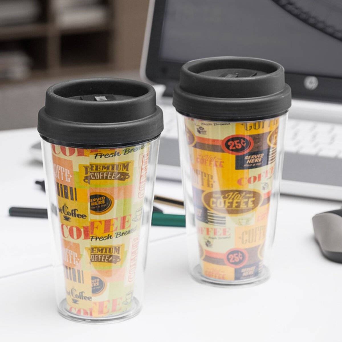 Vaso con Tapa Plástico 300 ml 5