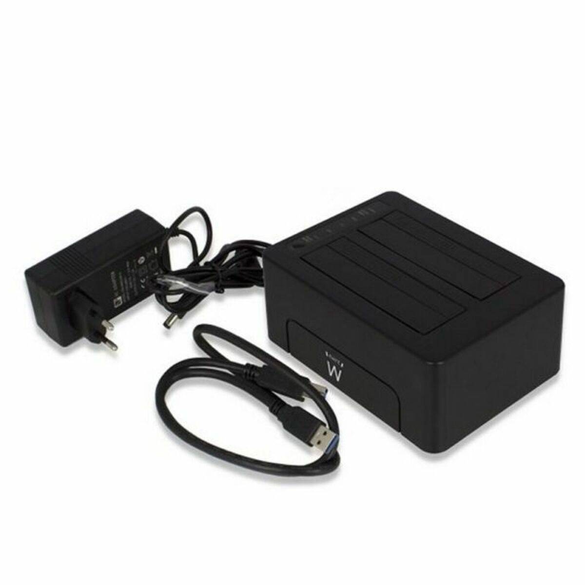 Dock Station Dual Ewent AAACET0186 Dual 2.5"-3.5" USB 3.1 ABS Negro 4