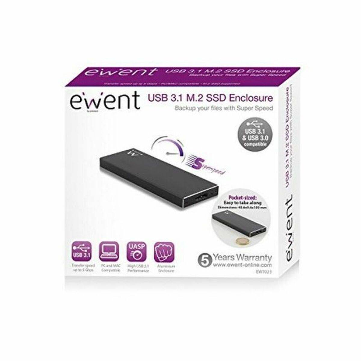 Caja Externa Ewent EW7023 SSD M2 USB 3.1 Aluminio 3