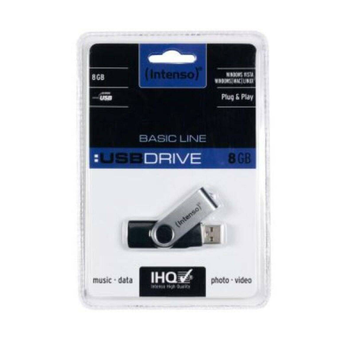 Memoria USB INTENSO Basic Line 8 GB Negro Plata 8 GB Memoria USB 2