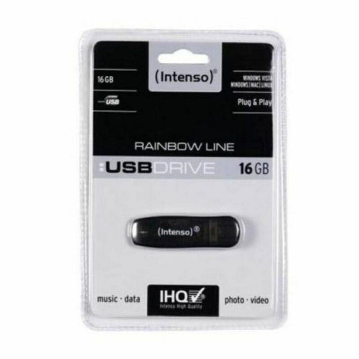 Memoria USB INTENSO Rainbow Line 16 GB Negro 16 GB Memoria USB 1