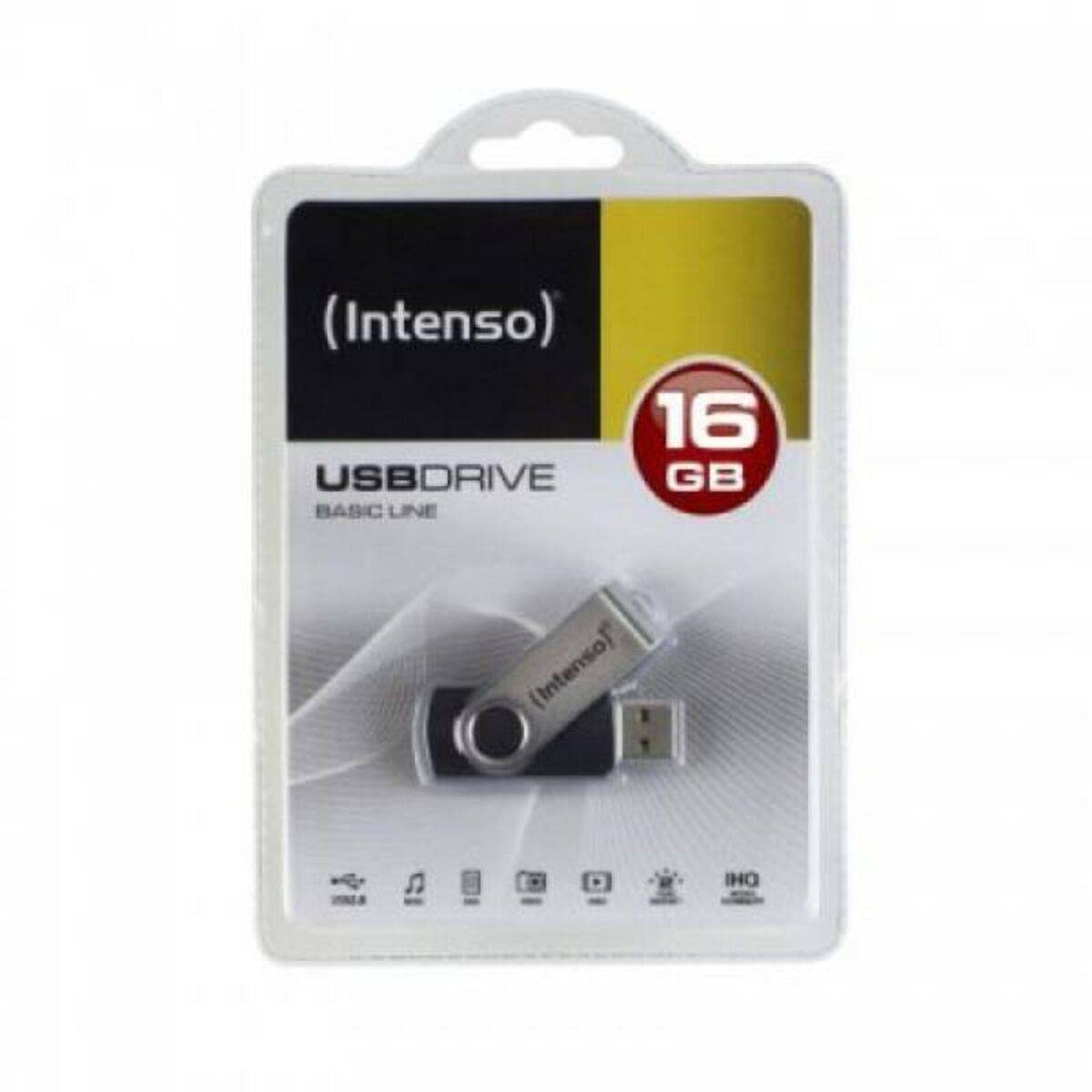 Memoria USB INTENSO 3503470 16 GB Llavero Negro Negro/Plateado DDR3 SDRAM 1