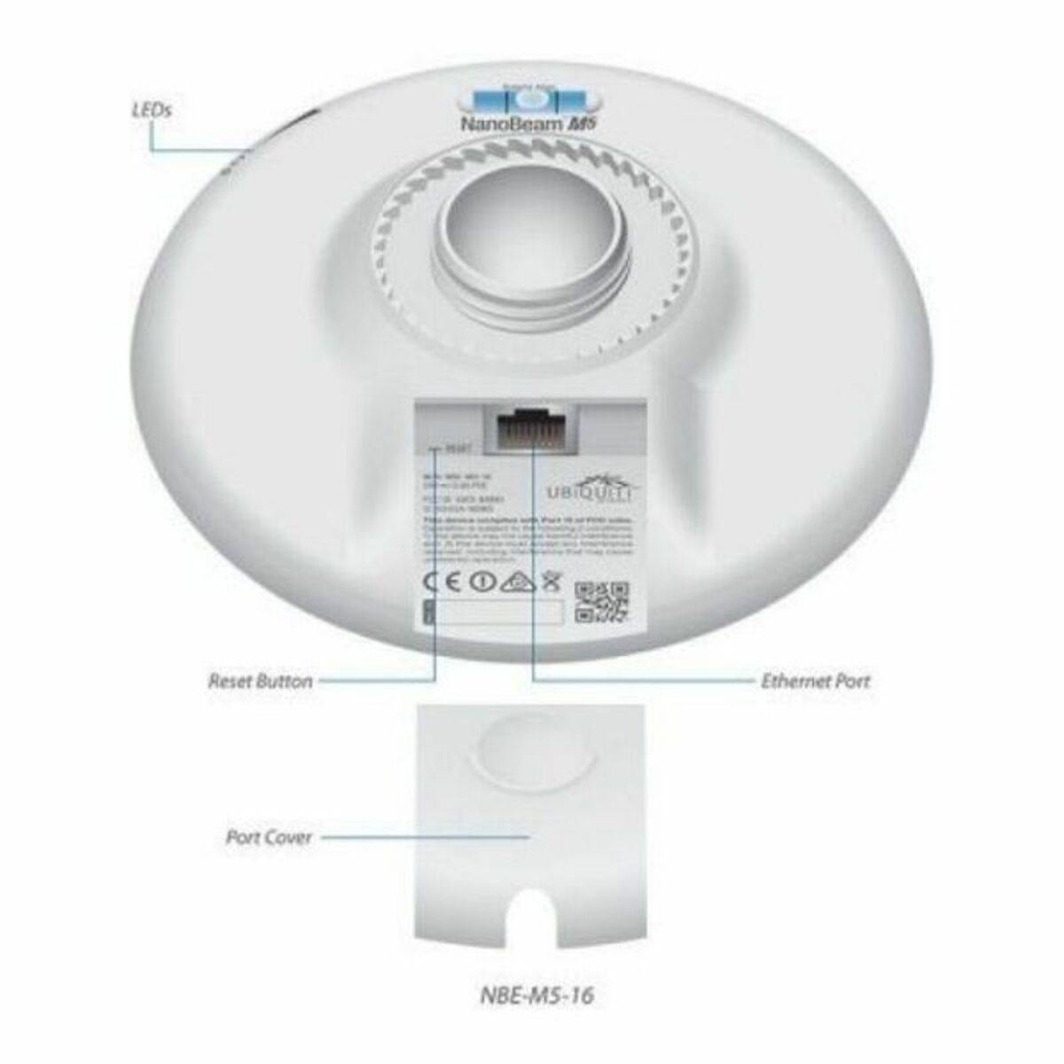 Punto de Acceso UBIQUITI NBE-M5-16 AIRMAX 5 GHz 16 dBi Blanco 2