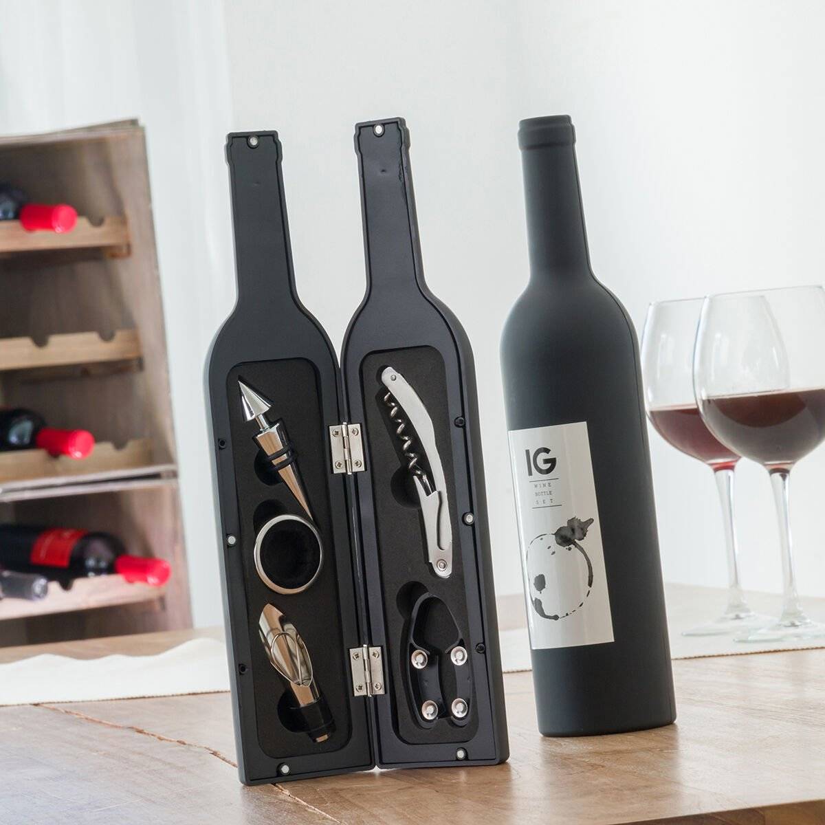 Estuche de Vino Botella InnovaGoods 5 Piezas 1