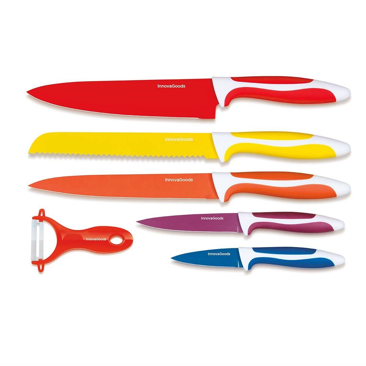 Juego de Cuchillos Cerámicos y Pelador Knoolvs InnovaGoods 6 Piezas 3
