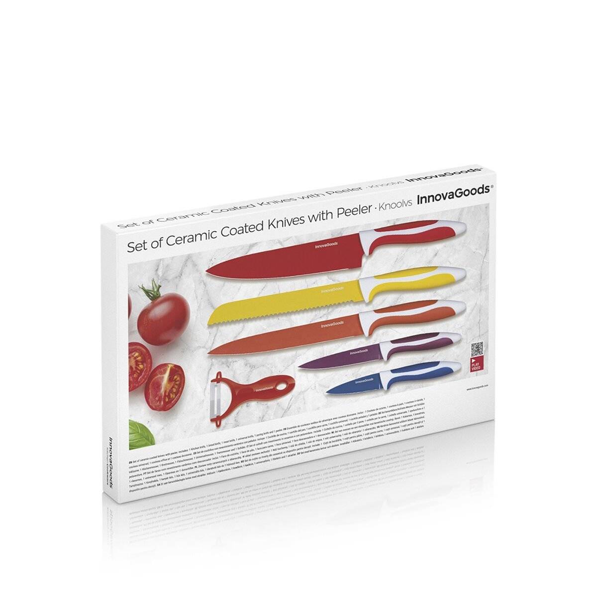 Juego de Cuchillos Cerámicos y Pelador Knoolvs InnovaGoods 6 Piezas 2