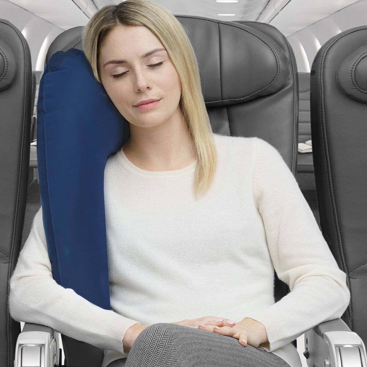 Almohada de Viaje Hinchable con Sujeción para Asientos Restel InnovaGoods 1