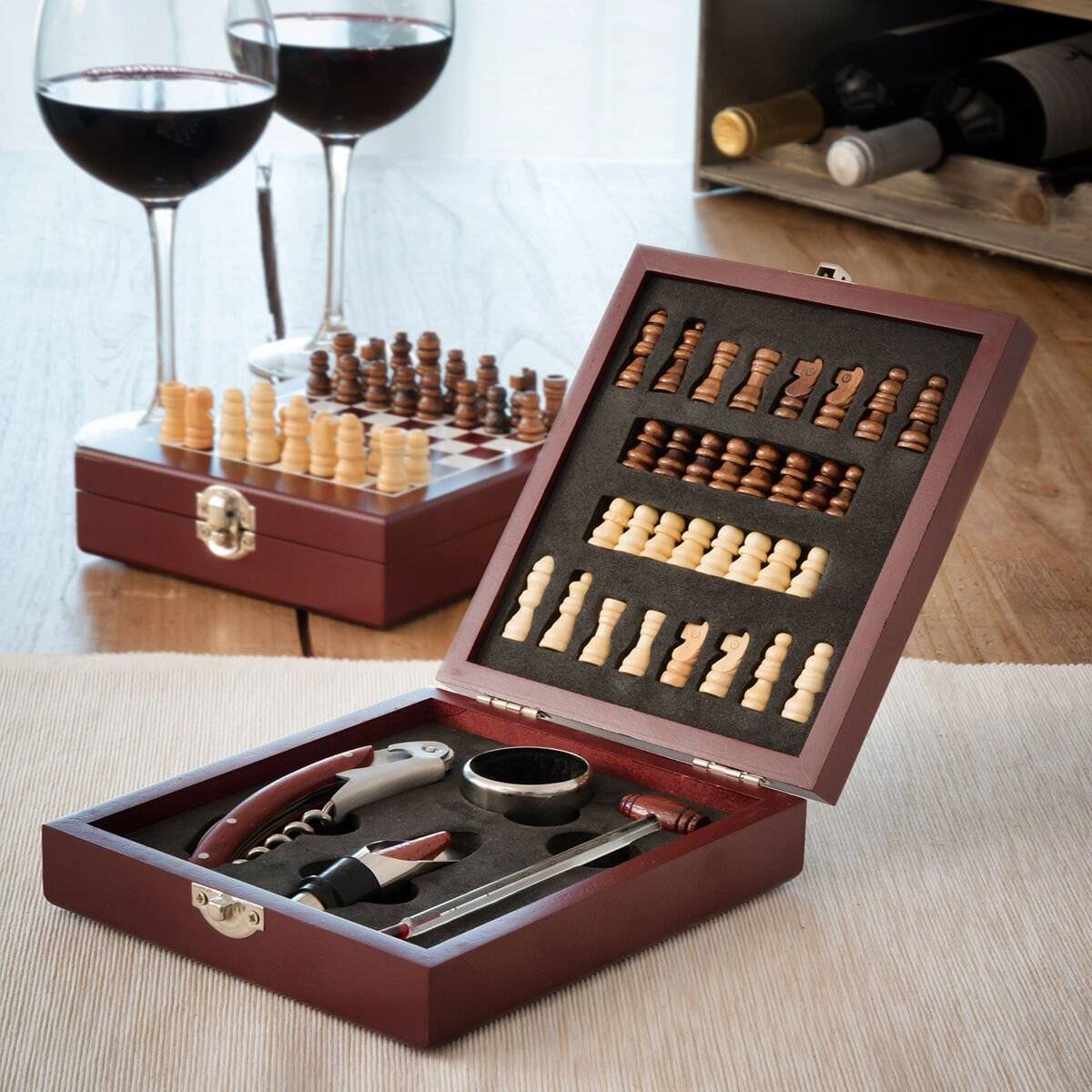 Set de Accesorios para Vino y Ajedrez InnovaGoods 37 Piezas 1