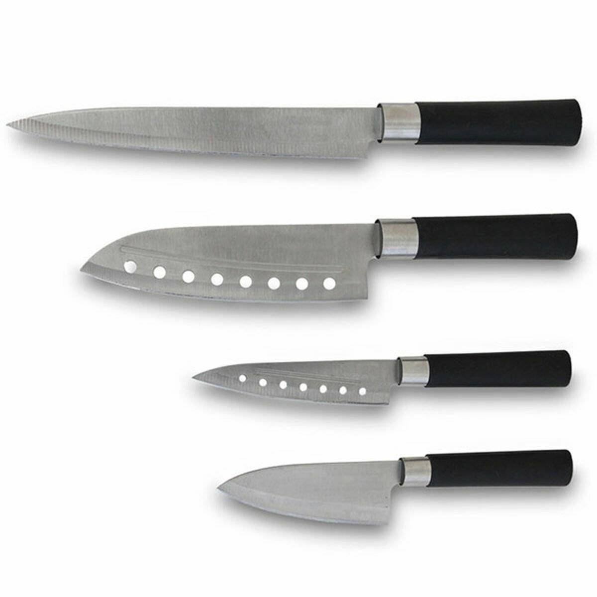 Set de Cuchillos Cecotec Santoku Negro Acero Inoxidable Fibra de carbono (4 pcs) 1