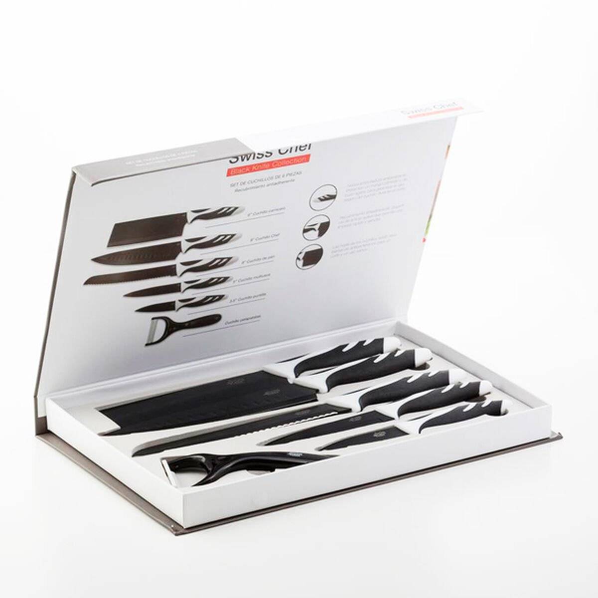 Cuchillo de Mesa Bravissima Kitchen Cuchillos Swiss Chef 6 Piezas Acero Inoxidable 1