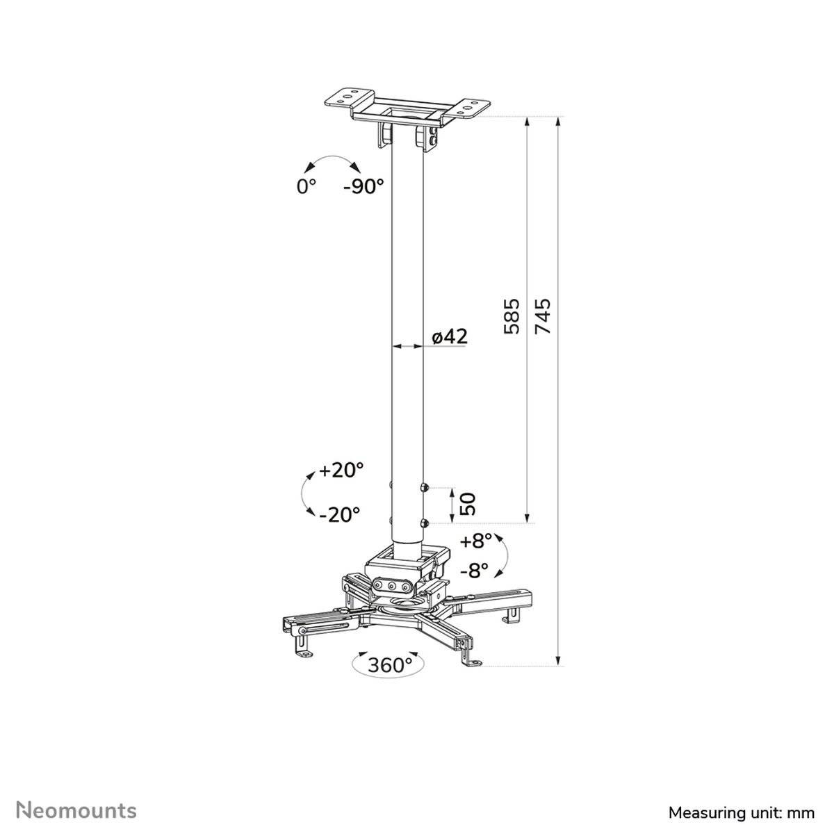 Soporte de Mesa para Pantalla Neomounts CL25-550WH1 2