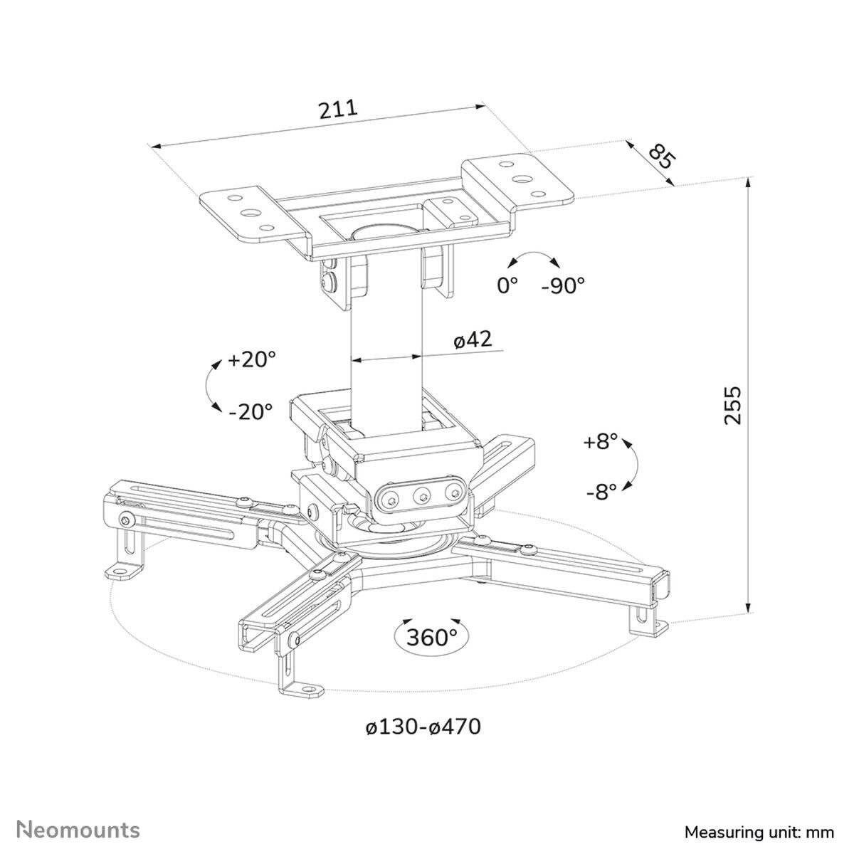 Soporte de Mesa para Pantalla Neomounts CL25-530WH1 2