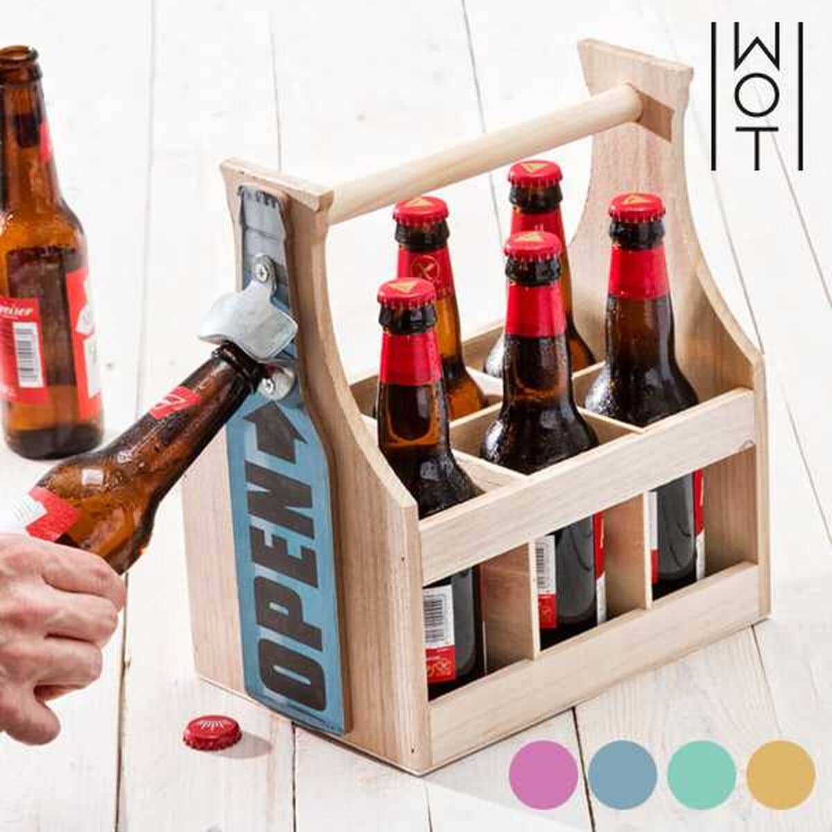 Botellero de pie Wagon Trend Madera 6 botellas 1