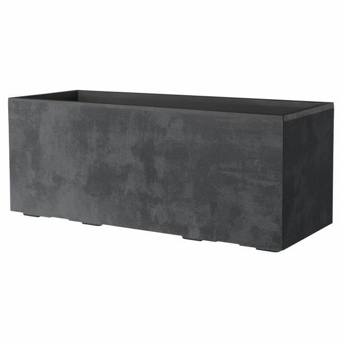 Maceta Deroma Antracita 99 cm Plástico Rectangular Moderno
