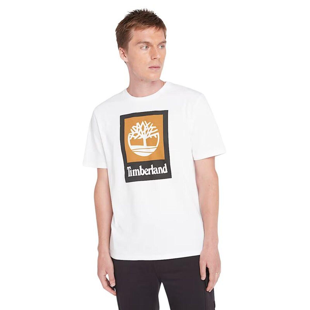 Camiseta de Manga Corta Hombre Timberland Stack Logo Colored Blanco