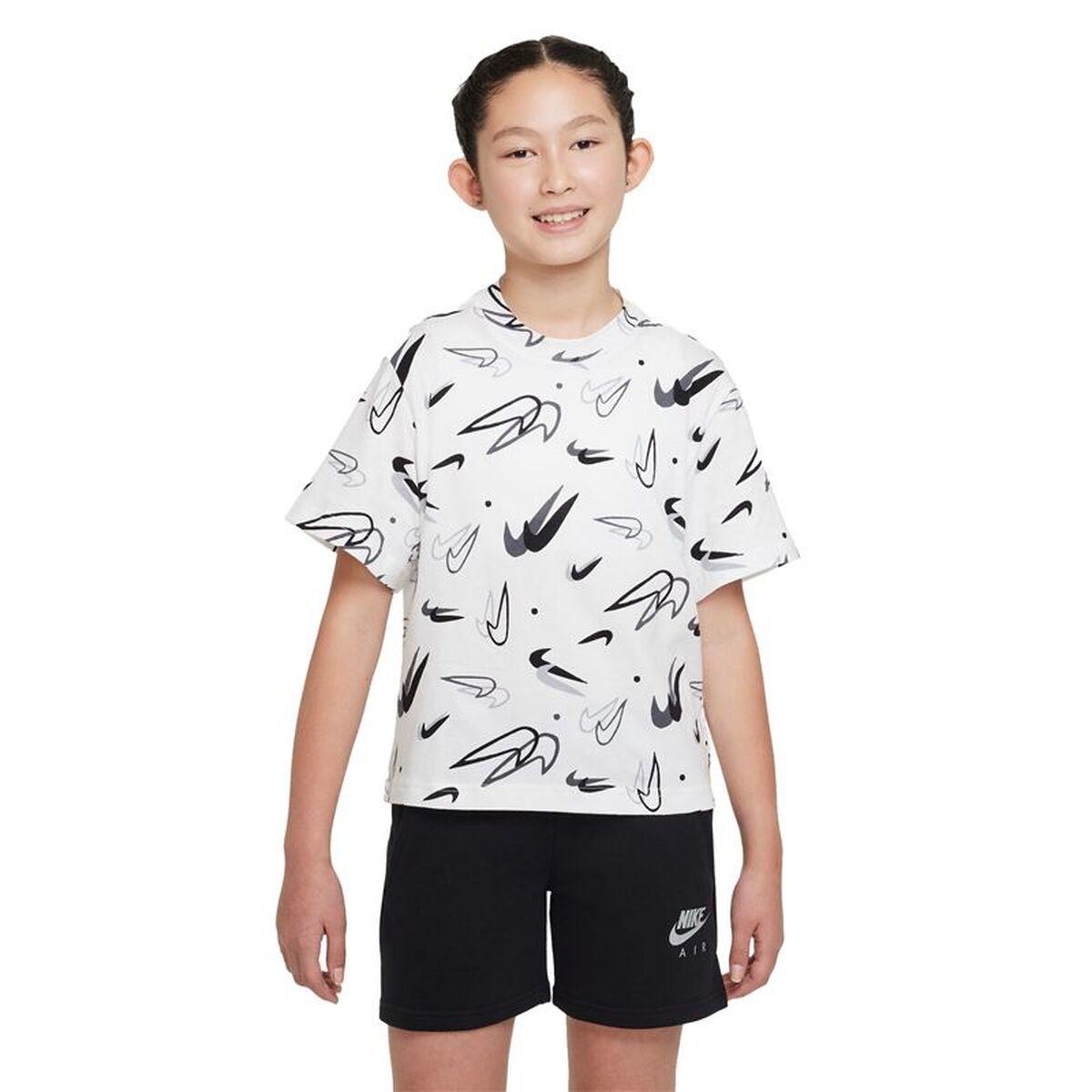 Camiseta de Manga Corta Infantil Nike Boxy Swooshfetti Blanco