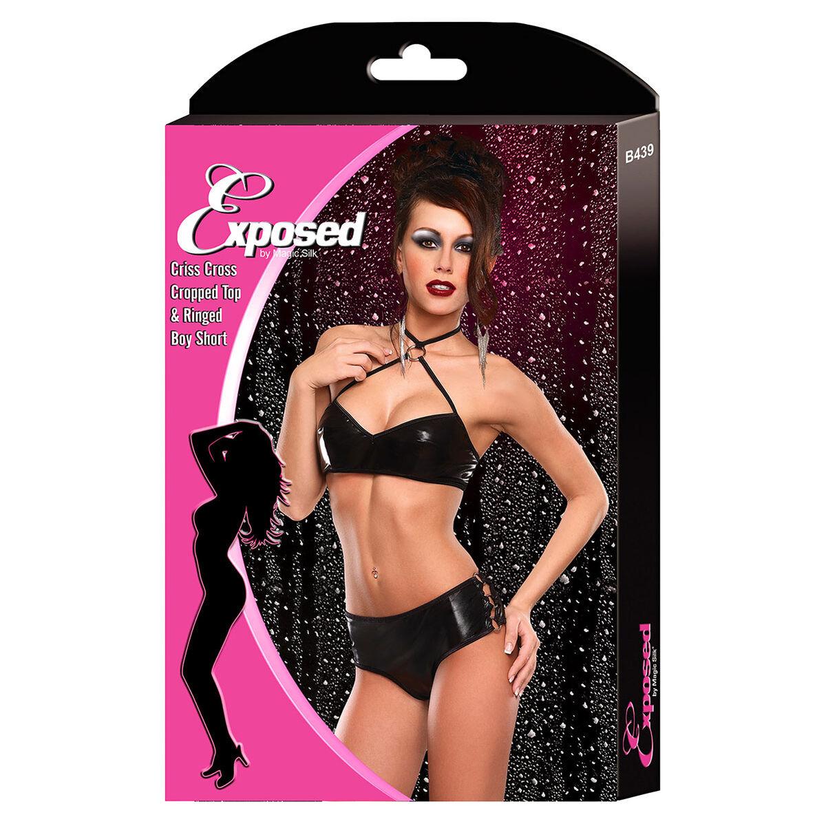 Conjunto de Lencería Exposed Negro (S/M)