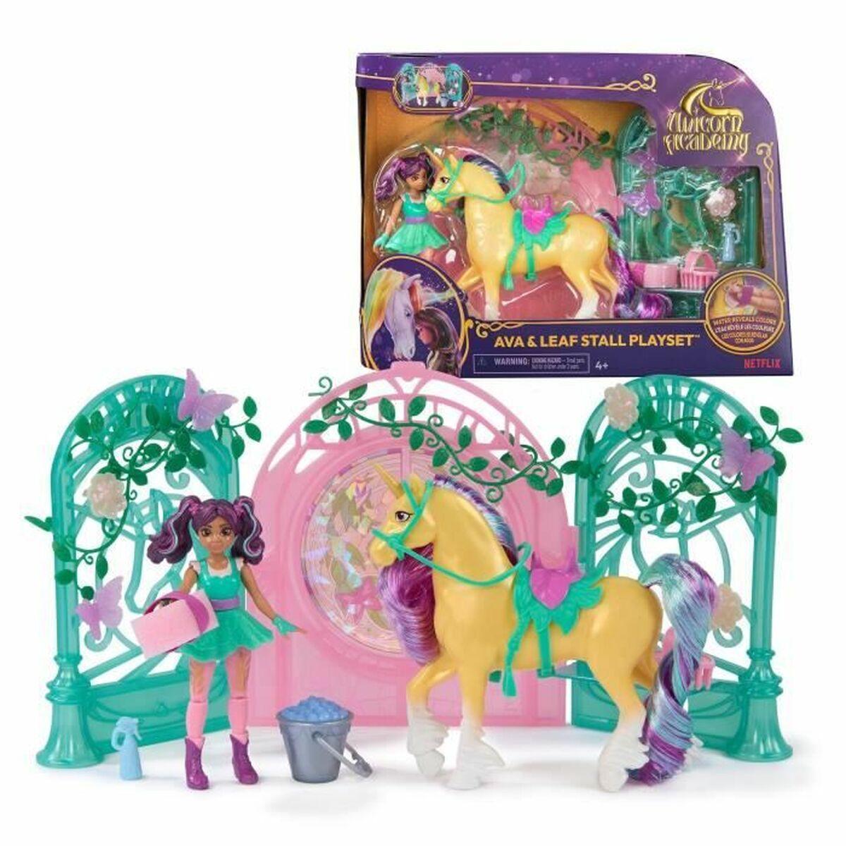 Peluche Spin Master Mini Muñeca Ava y Leaf Color Reveal Unicorn Academy Multicolor Plástico Unicornio