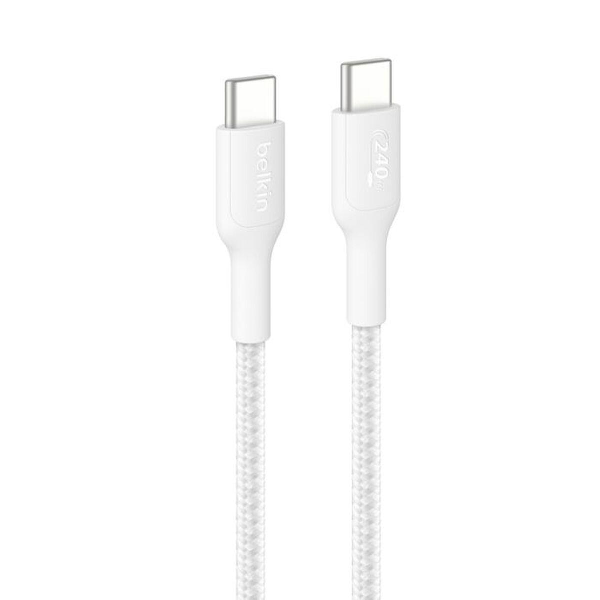 Cable USB-C a USB-C Belkin CAB025HQ2MWH Blanco 2 m Carga rápida
