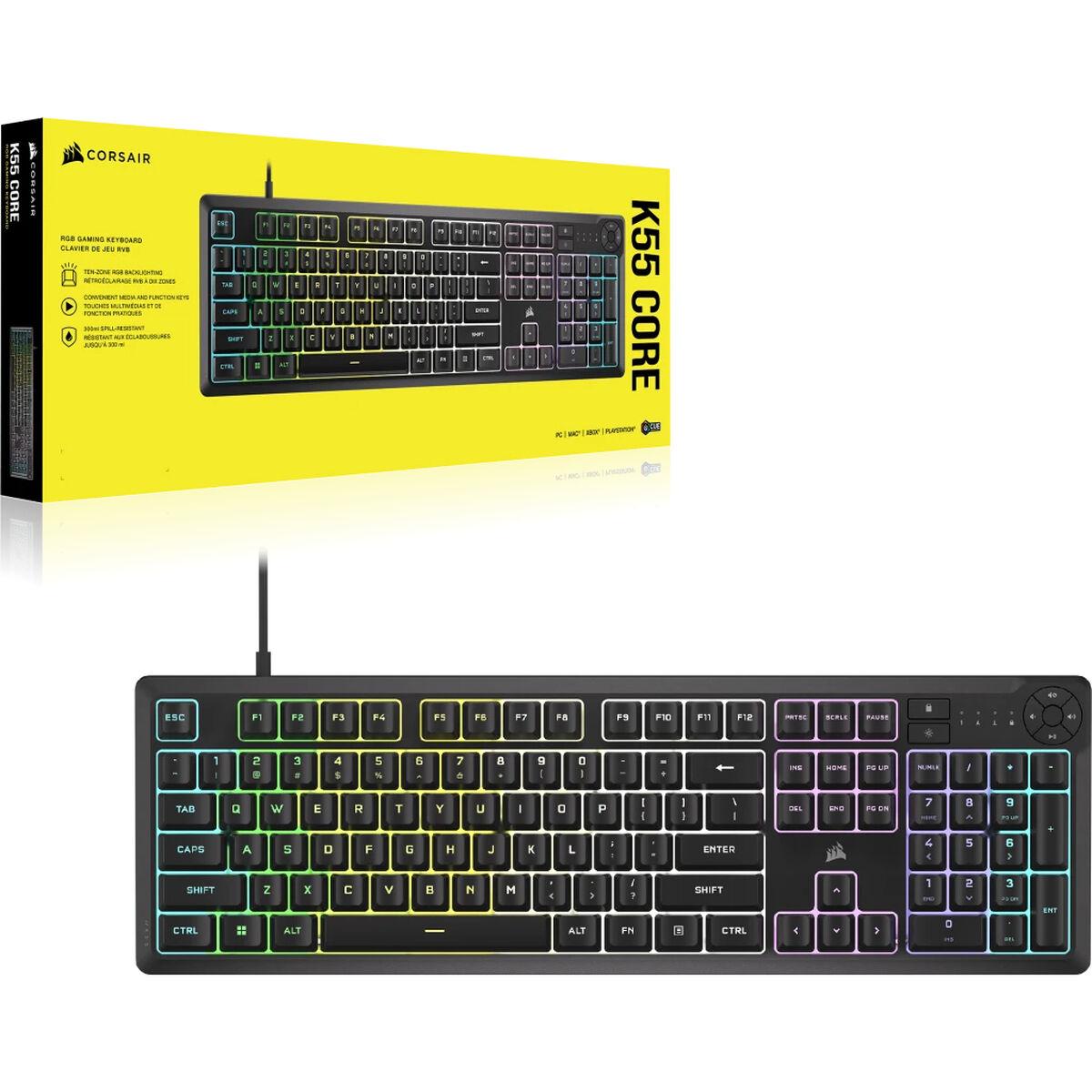 Teclado Corsair K55 CORE CH-9226C65-PT Negro Azerty Francés
