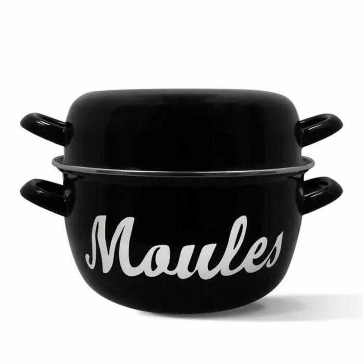 Olla Menastyl Negro Acero esmaltado vitrificado