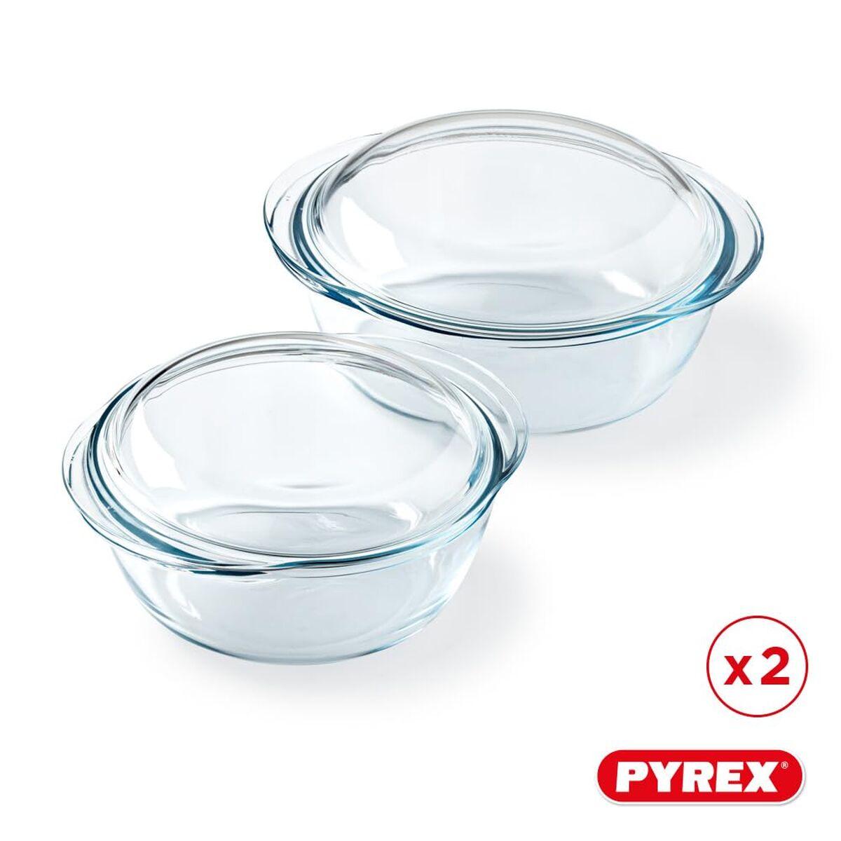 Cazuela Pyrex Transparente 25 x 20 x 27 cm 2 Unidades