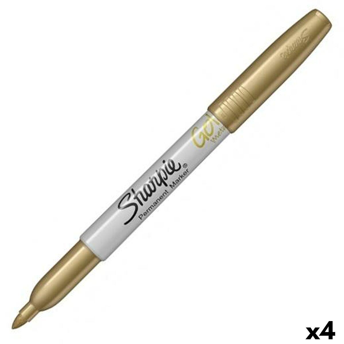 Rotulador permanente Sharpie METALLIC Oro 1,4 mm (4 Unidades)