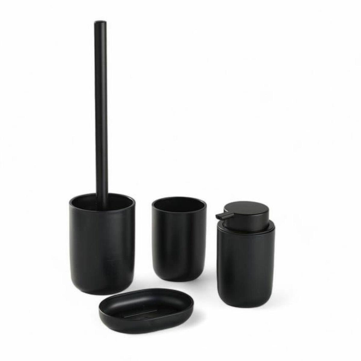 Set de Baño TODAY HOY Negro Plástico Moderno 4 Piezas (4 Unidades)