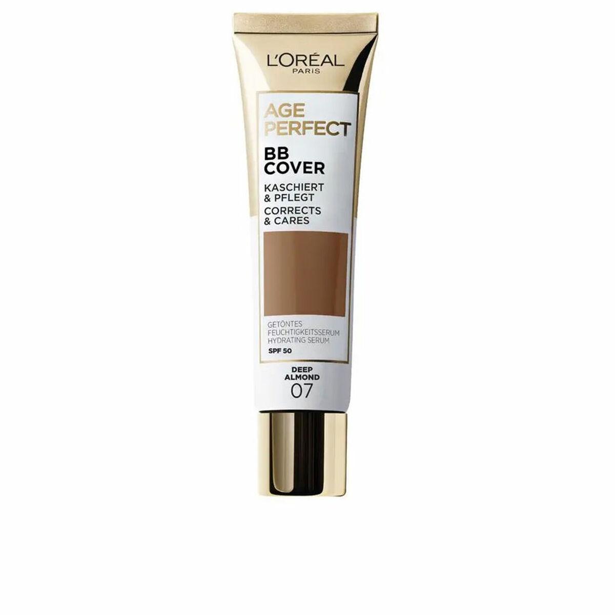 Crema Hidratante con Color L'Oreal Make Up AGE PERFECT BB COVER Nº 07-Deep Almond Spf 50 30 ml