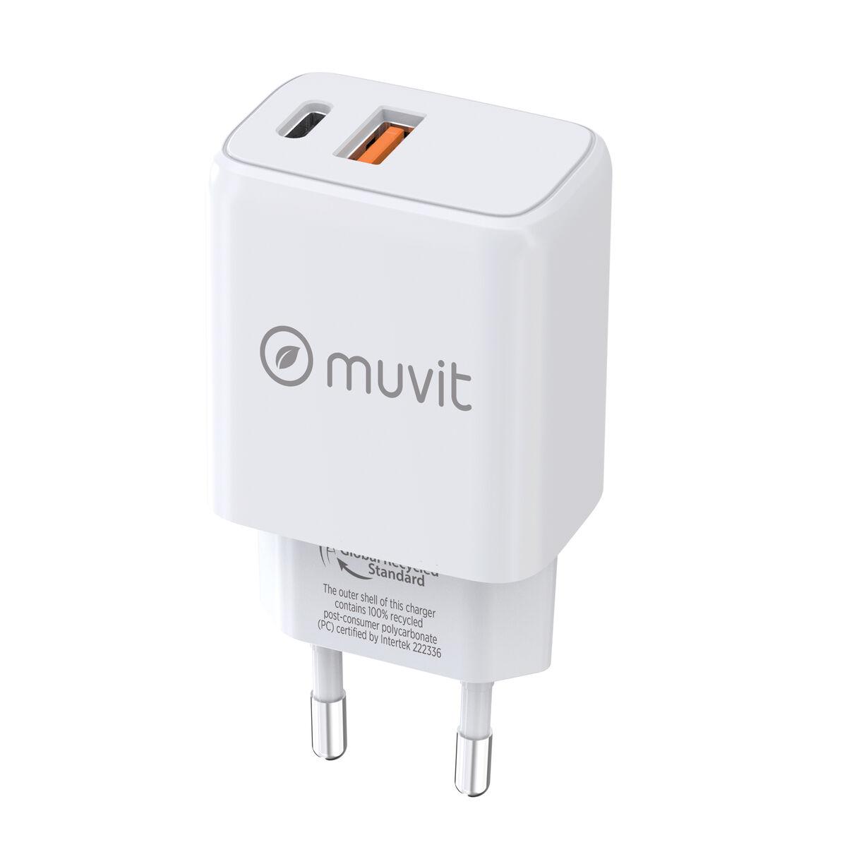 Cargador de Pared Muvit for Change Blanco 18 W 20 W