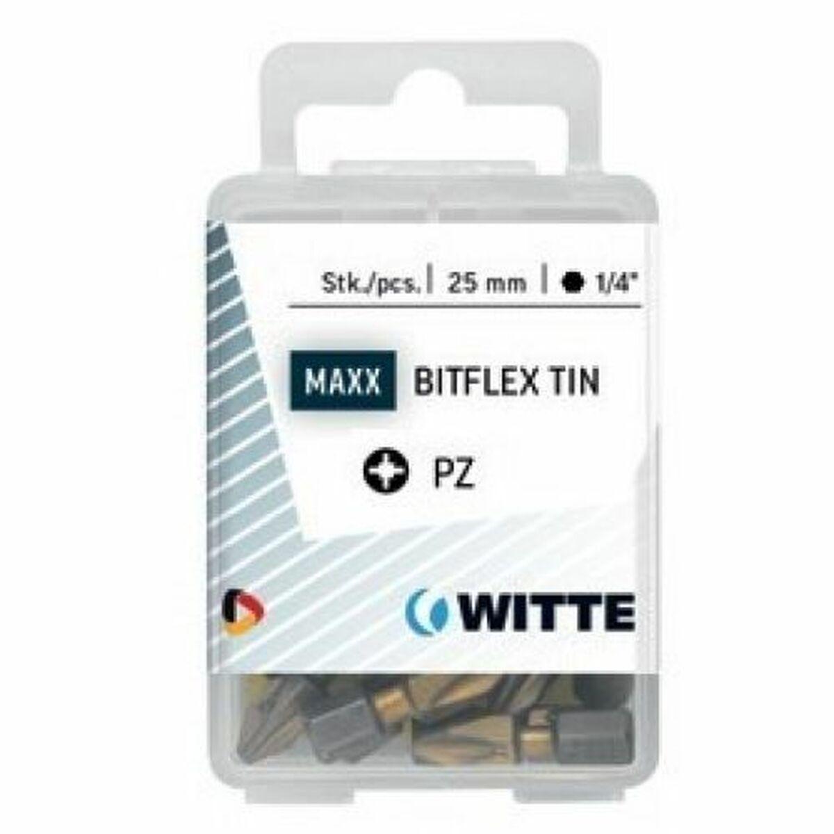 Juego de puntas WITTE PZ 2 BITFLEX TIN Pozidriv PZ2 15 Unidades 15 Piezas