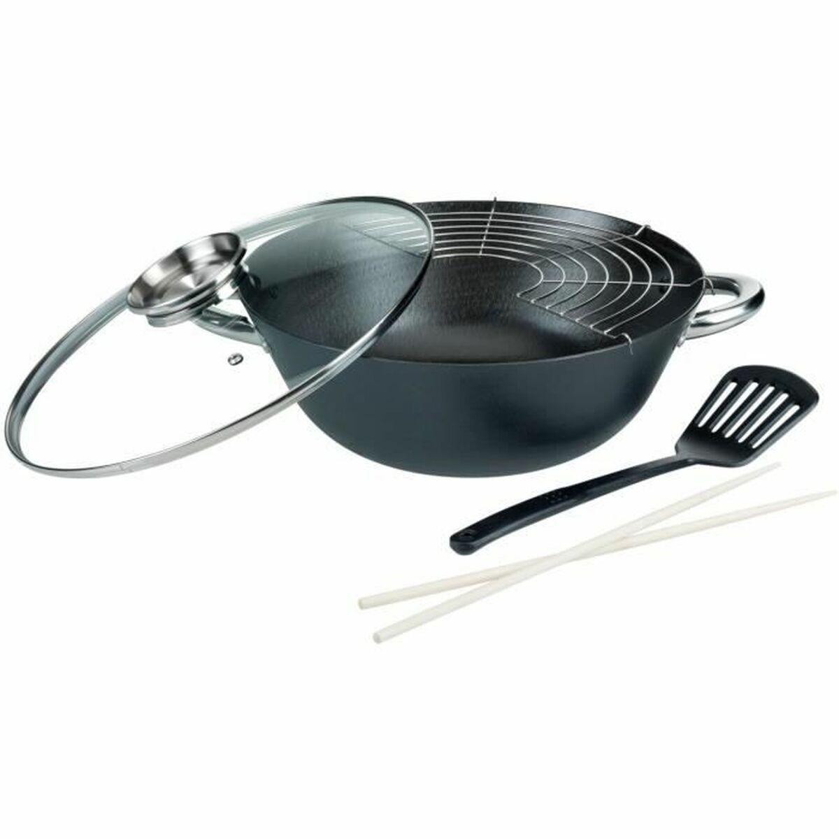 Sartén Wok GSW Acero Acero forjado Ø 32 cm 4 Piezas