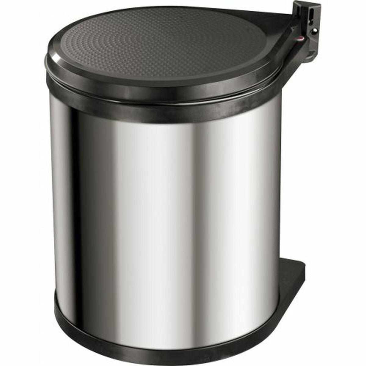 Cubo de basura Hailo Compact-Box Acero 15 L Negro Gris Integrable