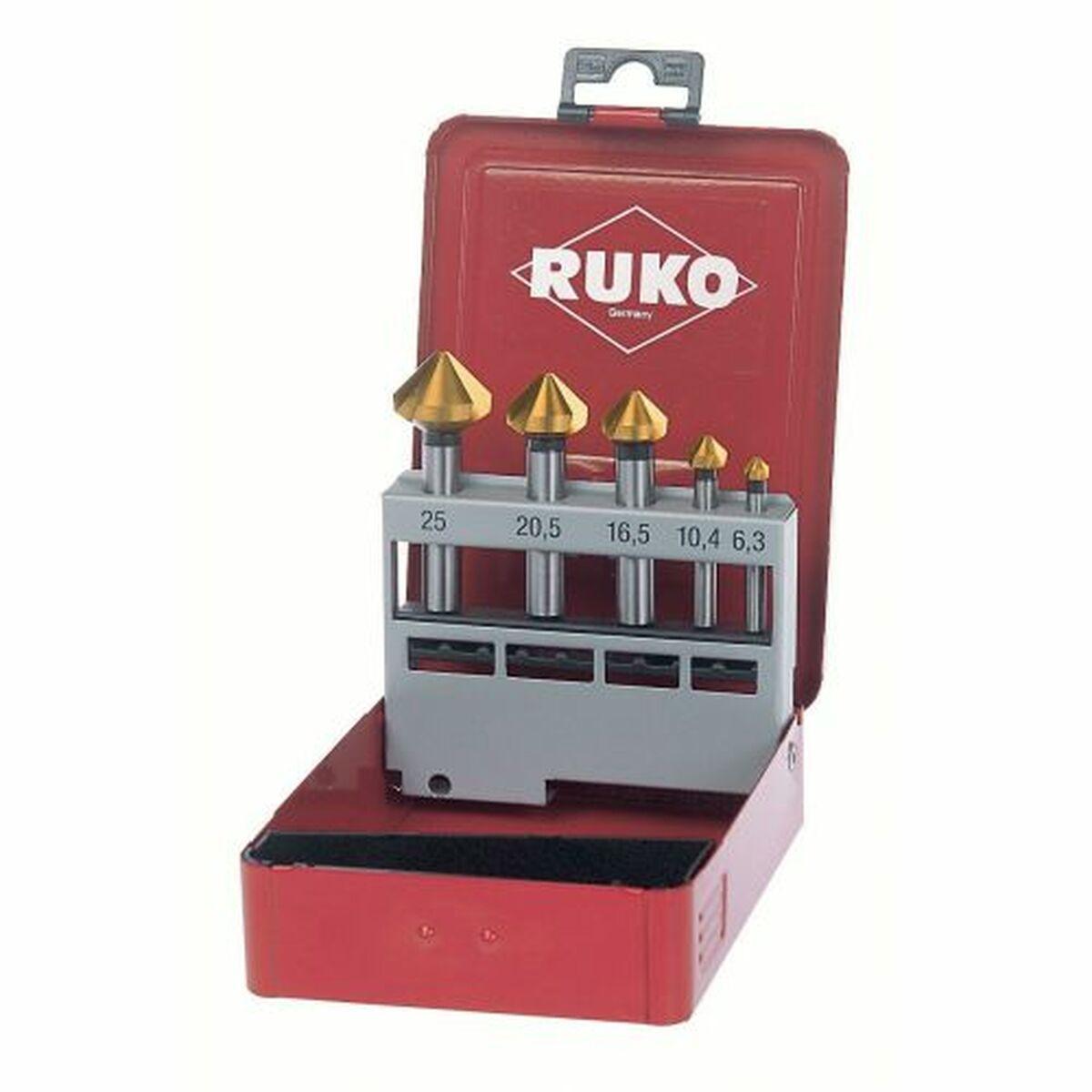 Juego de avellanadores RUKO 4 mm 25 mm 20 mm DIN 335 Acero de alta velocidad (HSS) 5 Piezas