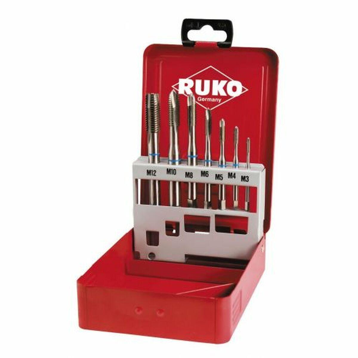 Juego de Machos de roscar para máquinas RUKO Acero de alta velocidad (HSS) DIN 371 DIN 376 Tipo B 7 Piezas