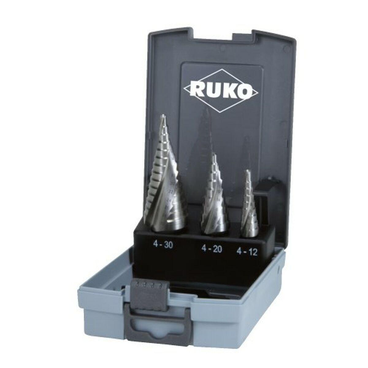 Set de brocas RUKO 101026RO Acero de alta velocidad (HSS) Estuche 3 Piezas