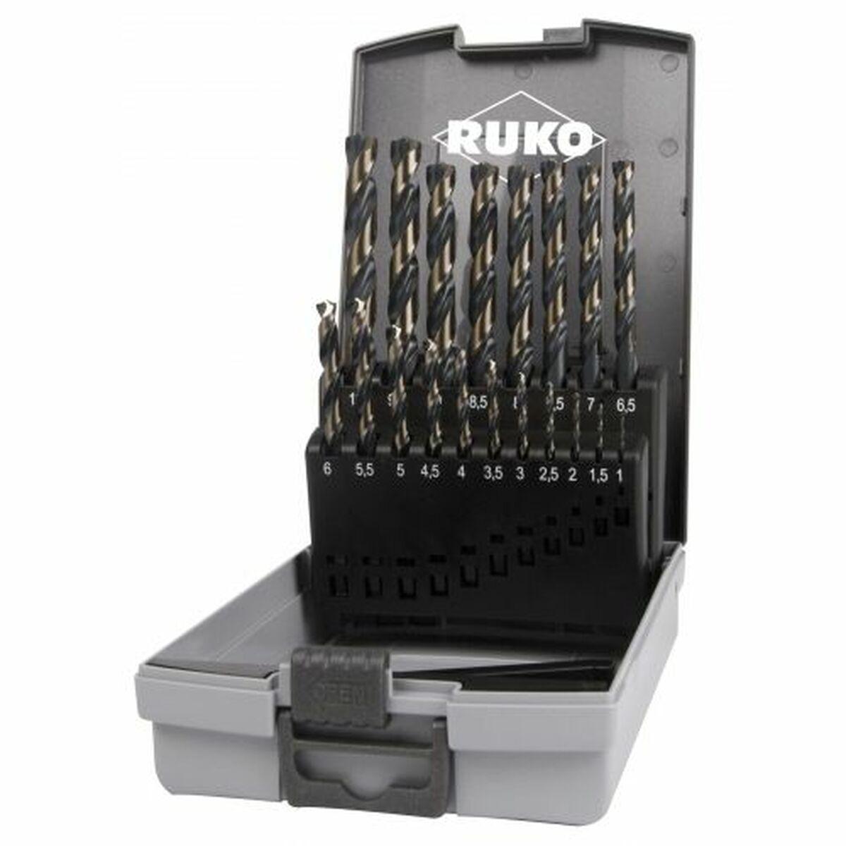 Set de brocas RUKO Speed Cut Acero de alta velocidad (HSS) Estuche 19 piezas